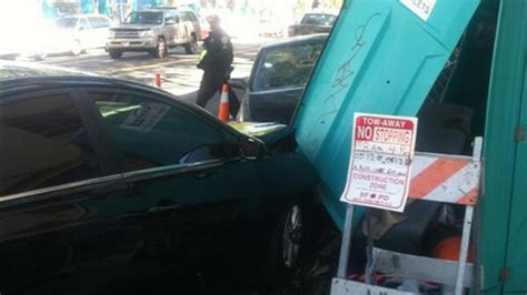 Driver Crashes Into Porta Potty On Folsom Street In San Francisco