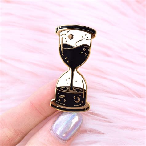 Hourglass Hard Enamel Pin Cosmic Space Witchy Time Etsy Australia