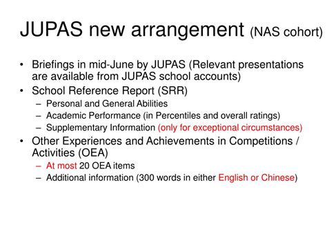 Through jupas, hkust admits local students taking the hong kong diploma of secondary. PPT - From SLP to JUPAS OEA and SRR - some key points to ...