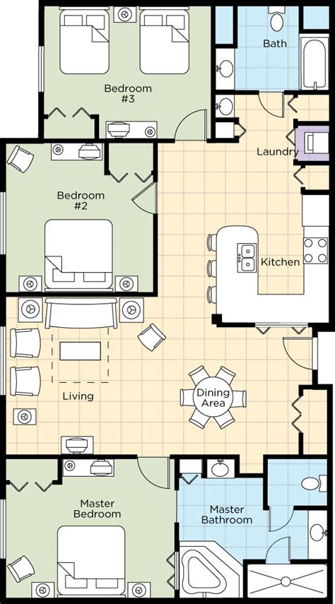 Wyndham Nashville 3 Bedroom Lockoff Floor Plan Floorplansclick
