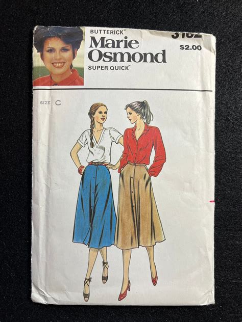 butterick sewing pattern 3162 marie osmond misses skirt size 12 14 16 ff uncut etsy