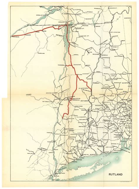 Rutland Railroad System Map 1923n Wardmaps Llc