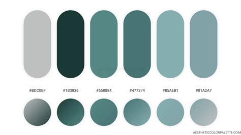 Greenish Blue Colors Aesthetic Color Palette