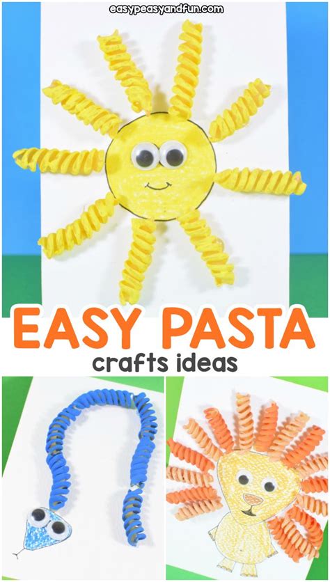 Easy Pasta Crafts Ideas Animal Crafts Preschool Pasta Crafts