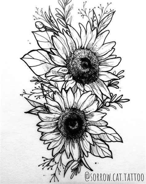 Sunflower Tattoo Drawings Ideas