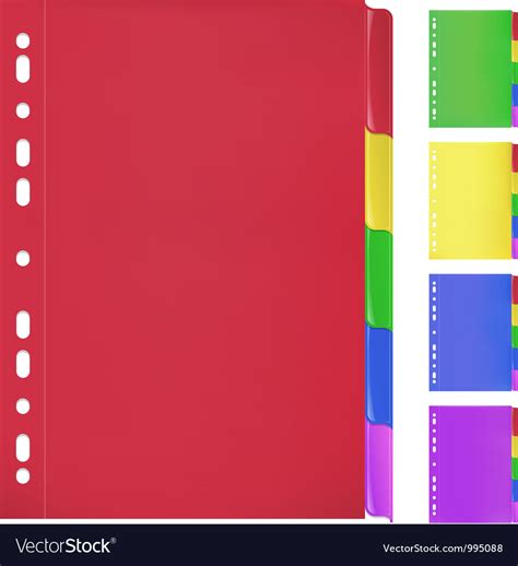 Colorful Folders With Bookmarks Royalty Free Vector Image