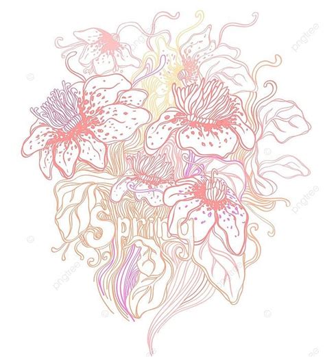 Soft Pink Floral Design Element Illustration Vector Cute Vector