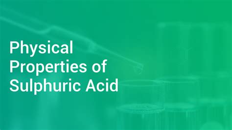 Physical Properties Of Sulphuric Acid In English Chemistry Video Lectures