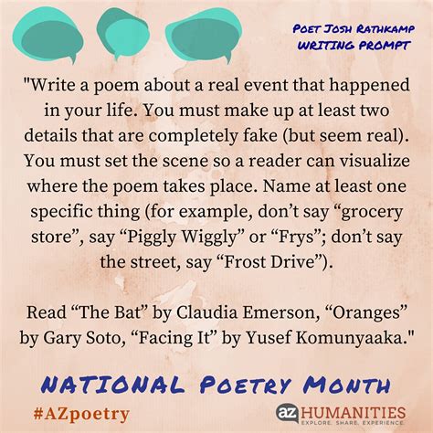 National Poetry Month Writing Prompts | AZ Humanities
