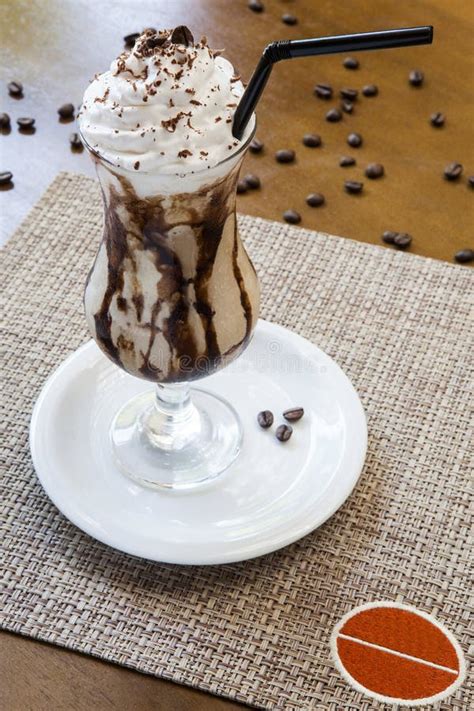 Smoothie Coffee Drink Served With Whipped Cream Stock Image Image