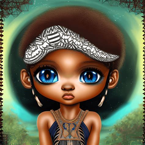 3d Exotic African American Chibi Eyes · Creative Fabrica