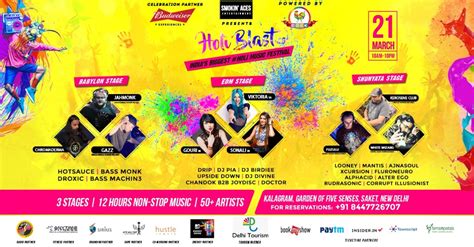 Holi Blast 40 Tickets By Smokin Aces Entertainment Thursday March