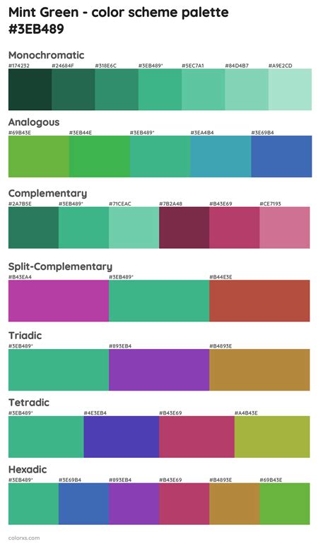 Mint Green Color Palettes And Color Scheme Combinations
