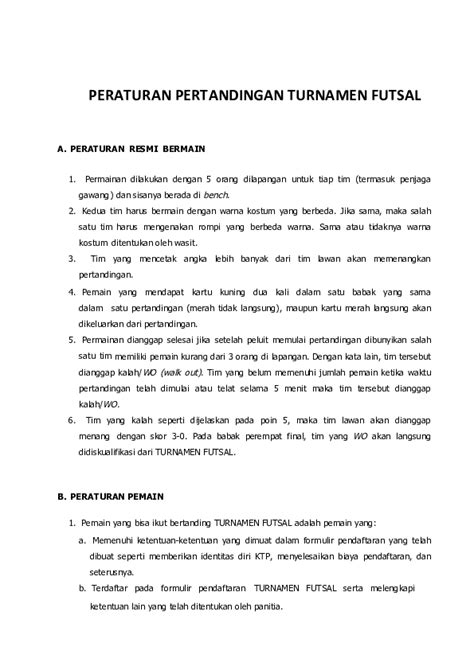 Doc Peraturan Pertandingan Turnamen Futsal Ahmad Sofian