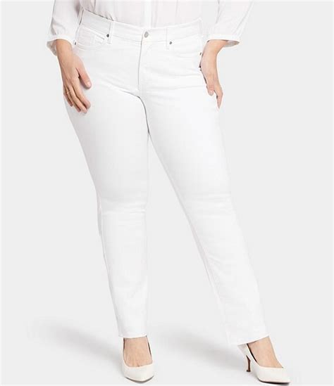 Nydj Plus Size Marilyn Waist Match Straight Leg Denim Jeans Dillards