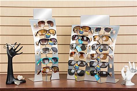 Sunglass Display Rack Silver Countertop Holder For 12 Pairs