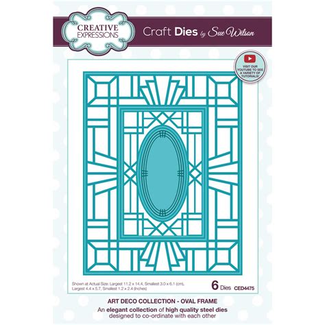 Sue Wilson Craft Dies Art Deco Collection Oval Frame Set Of 6 Frame