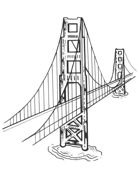 Free Printable Golden Gate Bridge Coloring Page Free Printable