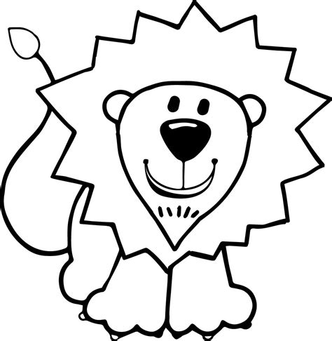 Cute Cartoon Comic Lion Coloring Page