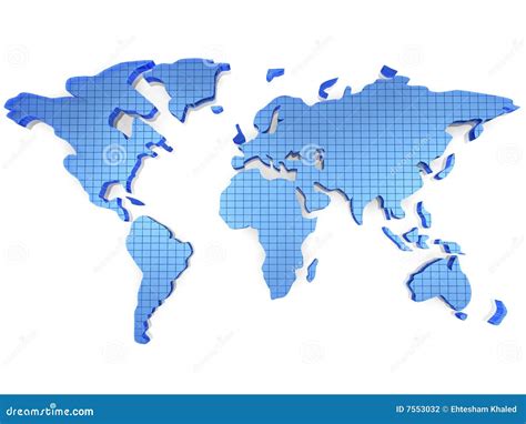 Mapa De Mundo 3d Ilustração Stock Ilustração De Naturalize 7553032