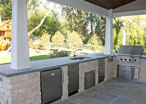 Rear Porch And Outdoor Kitchen Traditional Porch Chicago By