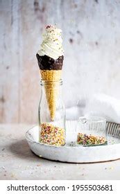 Chocolate Dip Ice Cream Cone Images Stock Photos Vectors Shutterstock