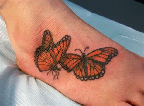 My Ink 7 42011 Monarch Butterflies Top Of Right Foot
