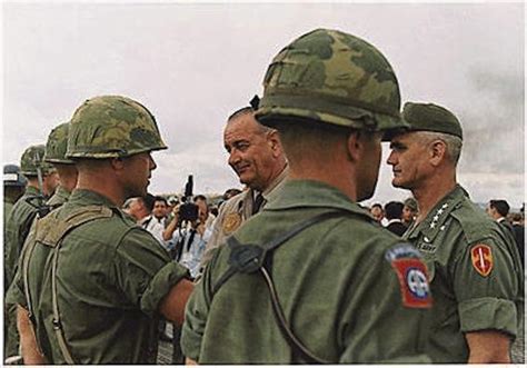 President Lyndon B Johnson Congratulating Soldiers Of The 82nd