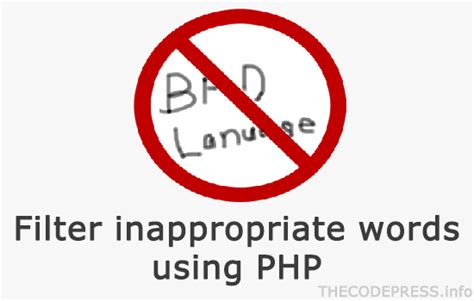 Filter Inappropriate Words Using Php
