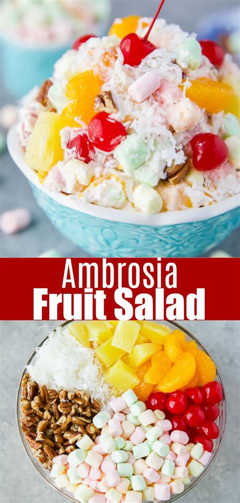 While i think the fruit gives the perfect touch of sweetness, those used to sweeter dishes might like an alternative. Ambrosia Salad | Recipe | Ambrosia recipe, Fruit salad ...