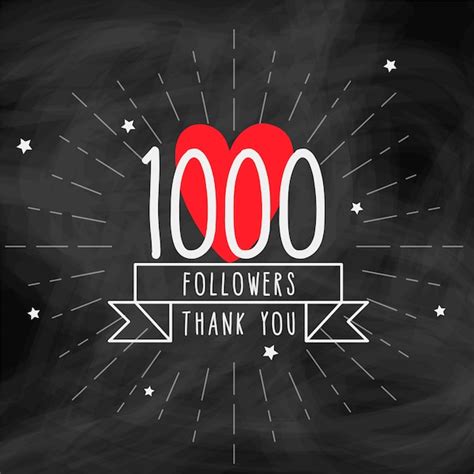 Free Vector Thank You 1000 Followers Doodle Template