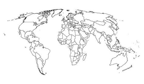 Simple World Map Outline With Countries