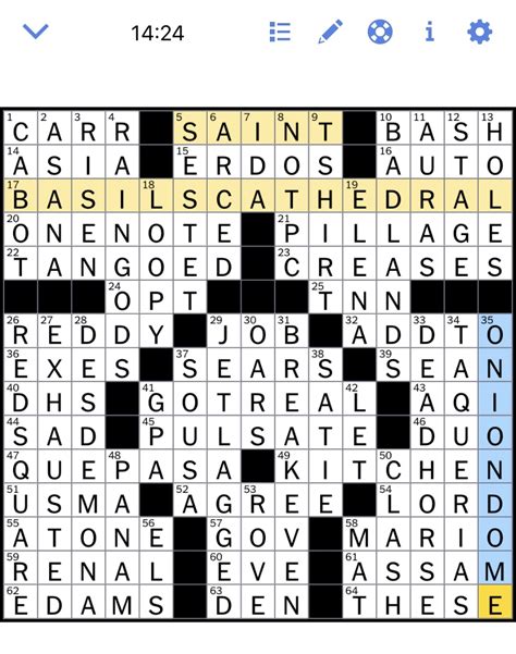 The New York Times Crossword Puzzle Solved Fridays New York Times