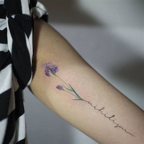 Delicate Purple Iris Tattoo By Tattooistmuha Iris Tattoo Iris Flower
