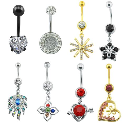 8 Styles Hot Sext Belly Button Piercings Elegant Navel Ring Belly Bars