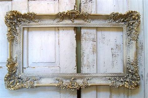 Large Vintage Frame Hand Painted Ornate French Farmhouse