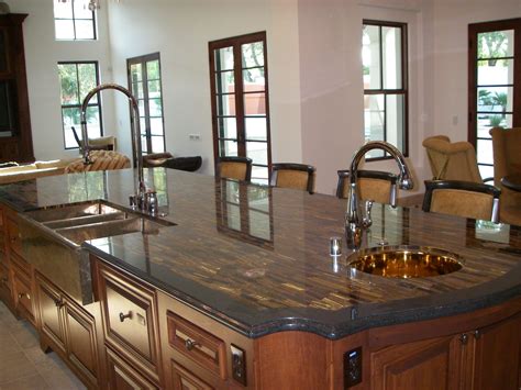 This Is A Tiger Eye Granite Countertop With Absolute Black Granite