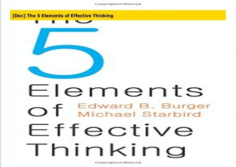 Doc The 5 Elements Of Effective Thinking