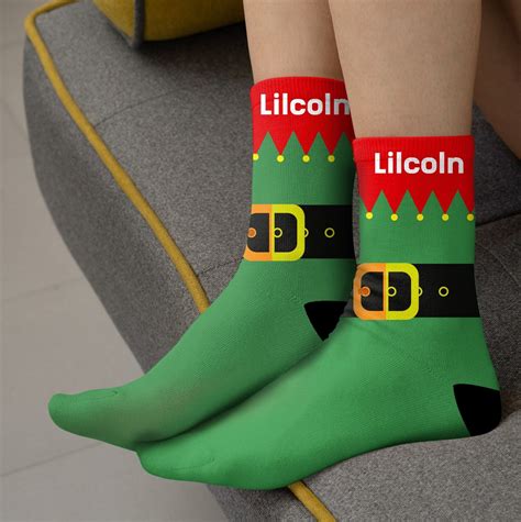 Elf Socks Christmas Elf Socks Festive Socks 2023 Custom Christmas