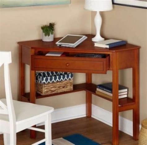 Powerful and easy to use. Corner Writing Desk Wood Laptop Computer Table Cherry ...
