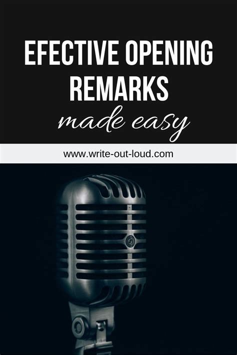 Effective And Easy Opening Remarks Speech All The