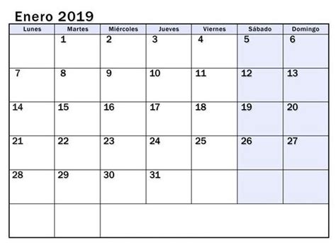 Calendario Enero 2019 Pdf Calendario Enero Calendario