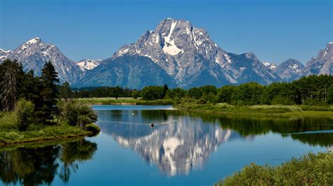 Canoeing At Oxbow Bend With A View Of Mt Moran In Grand Teton National