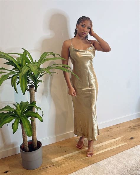 Gold Satin Silky Sexy Slip Dress Spaghetti Strap Backless Maxi Dress