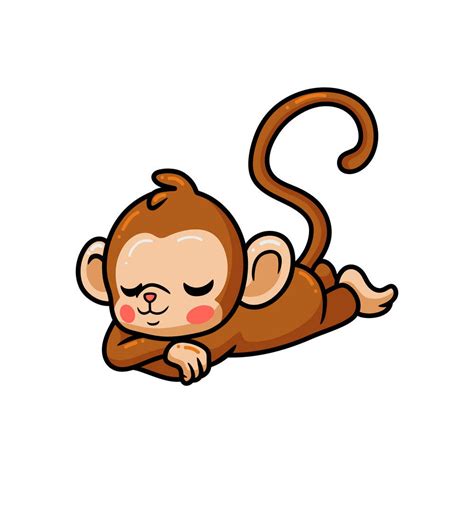 Premium Vector Cute Baby Monkey Cartoon Clip Art Library