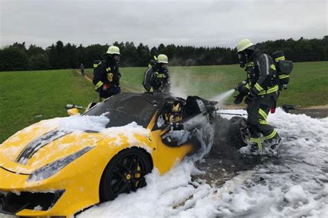 Ferrari Bursts Into Flames As Horrified Driver Jumps Out Of £320000
