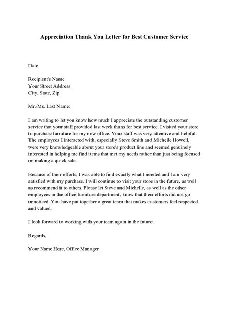 Sample Personal Thank You Letters Appreciation