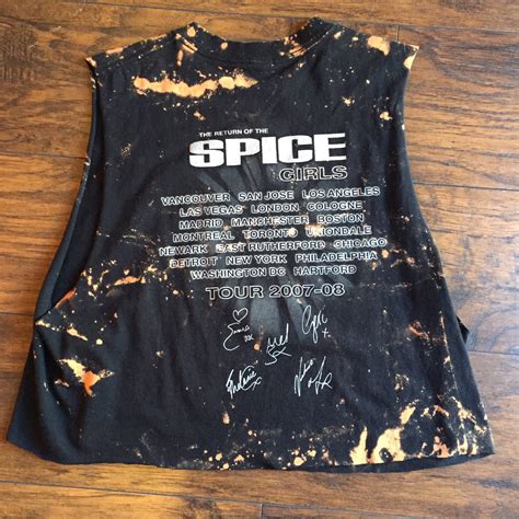 The Spice Girls Hand Distressed One Of A Kind Acid Washed Tour Cropped
