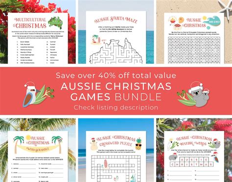 Aussie Santa Maze Christmas Party Games Australian Christmas - Etsy