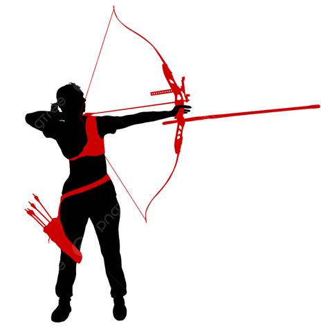 Archer Bow Silhouette Vector Png Silhouette Attractive Female Archer
